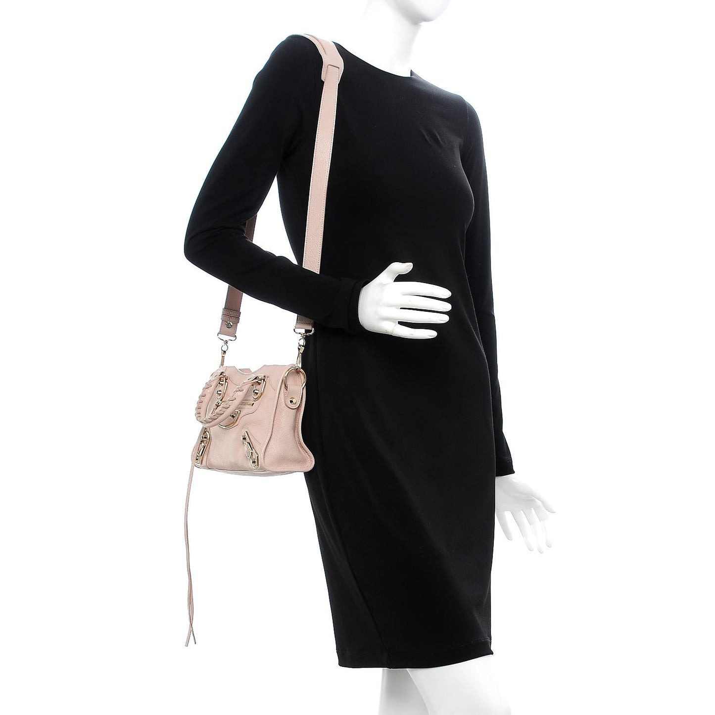 Chevre Gold Metallic Edge Hardware Mini City Rose Aubepine Bois de Rose