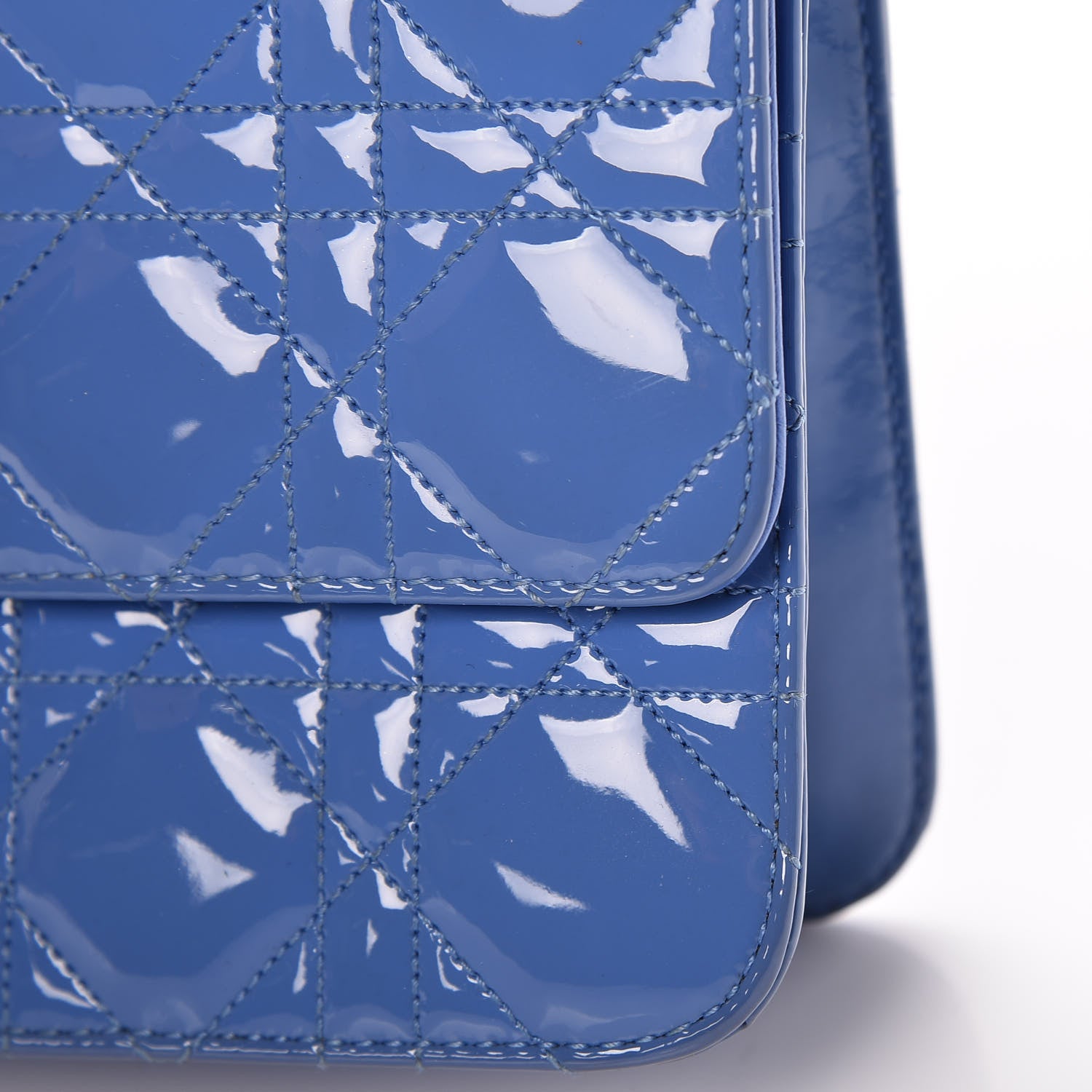 Christian Dior Patent Cannage Miss Dior Promenade Pouch Blue 10 of 13
