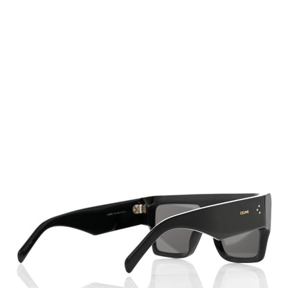 Celine Acetate Chunky Rectangle Sunglasses CL 40092I Black 4 of 11