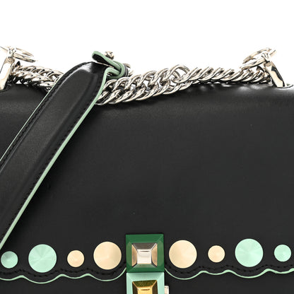 Fendi Vitello Liberty Scalloped Studded Small Kan I Shoulder Bag Black Multicolor 9 of 16