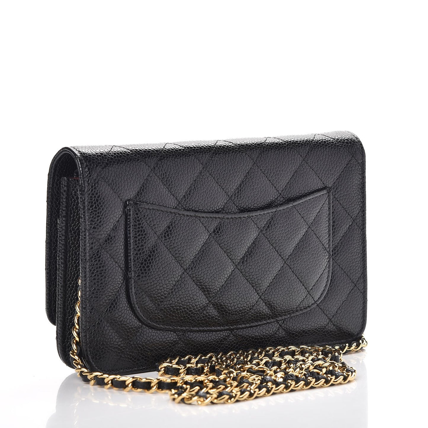 Caviar Quilted Wallet On Chain WOC Black
