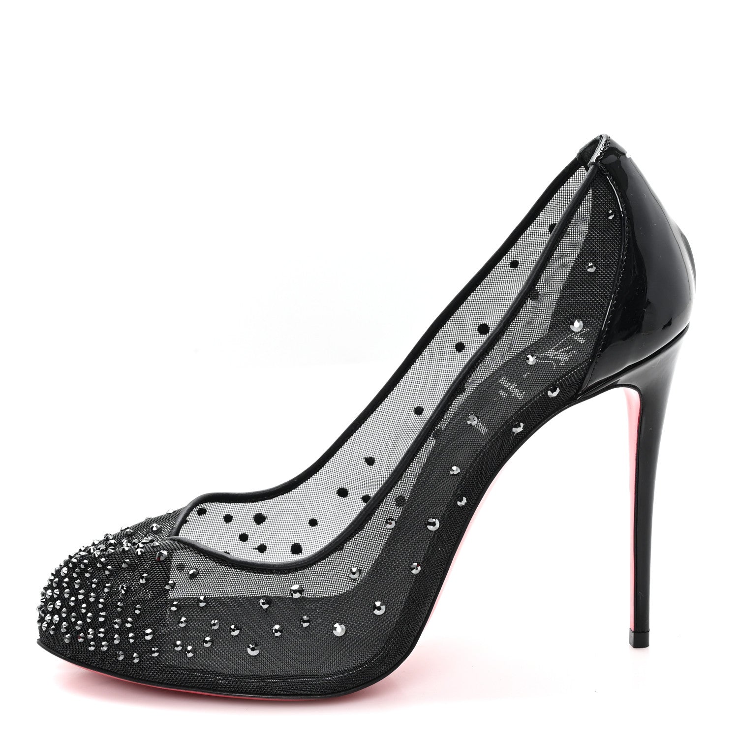 Christian Louboutin X MAISON MARGIELA Rete Glitter Specchio Bridiela Una Strass Tabi Pumps 39.5 Black 1 of 8