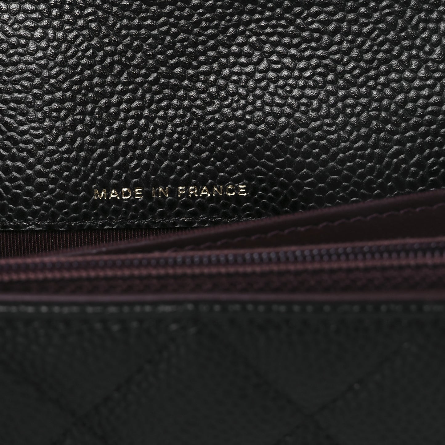 Caviar Quilted Large Gusset Flap Wallet Black