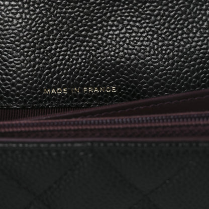Chanel Caviar Quilted Large Gusset Flap Wallet Black 7 of 11