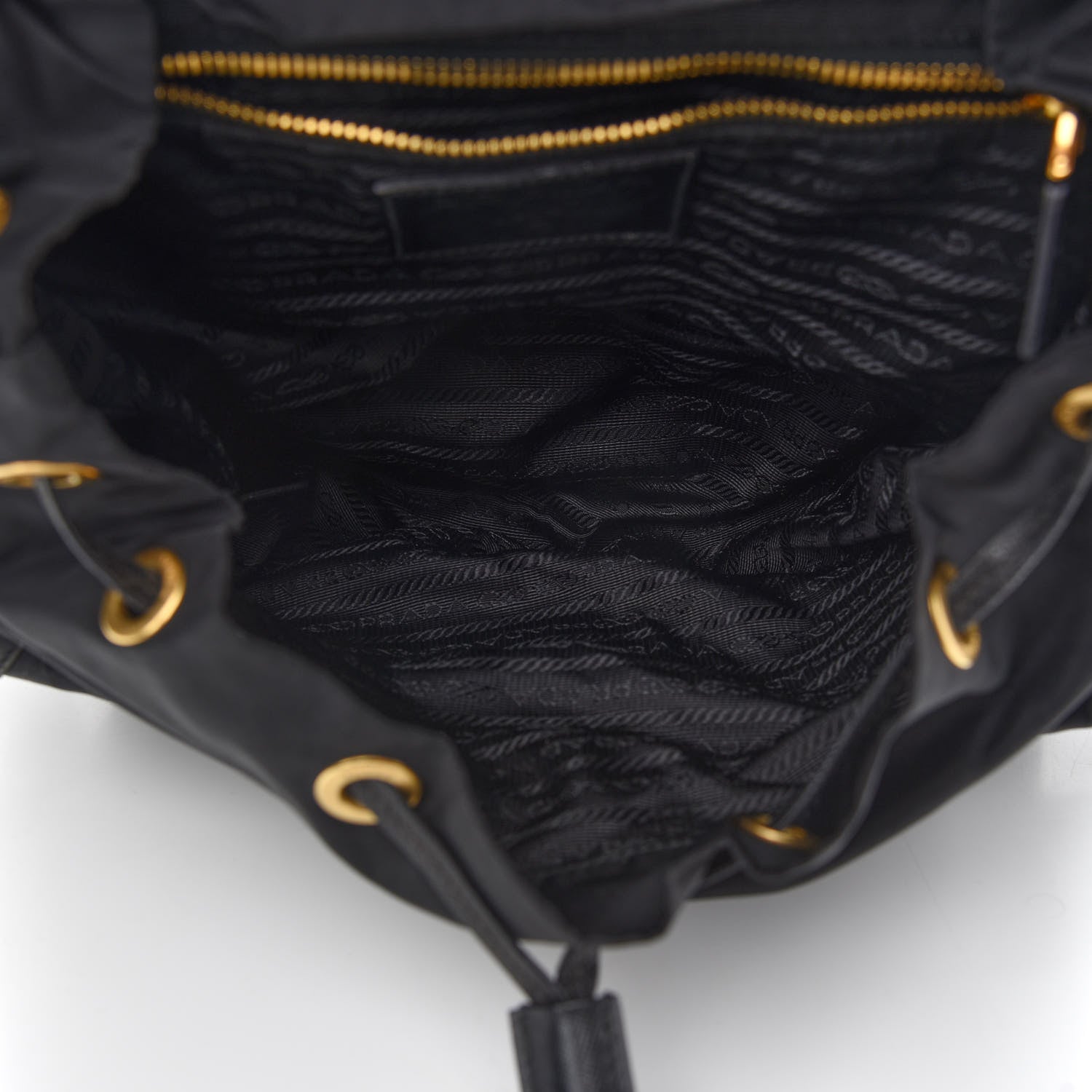 Prada Nylon Vela Saffiano Dragon Backpack Black 5 of 8