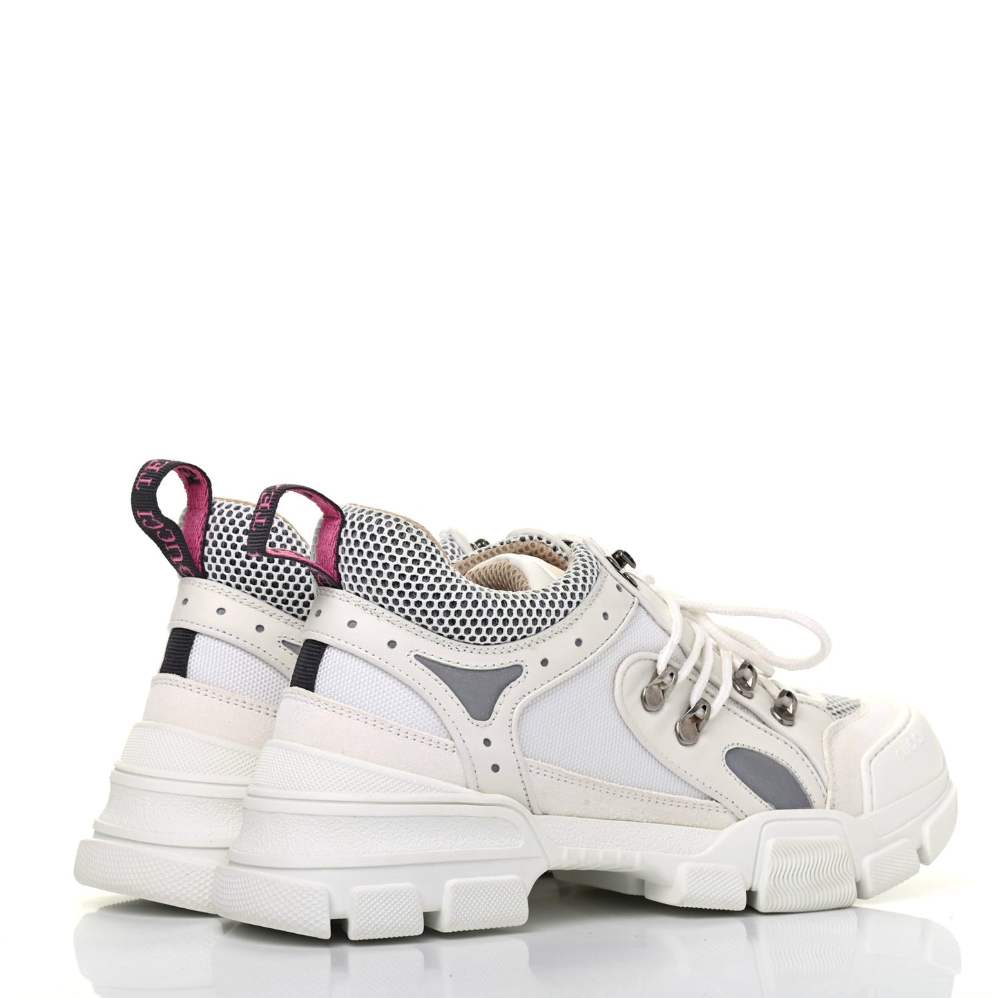 X SEGA Mesh Calfskin Suede Womens Flashtrek Sneakers 41 Great White
