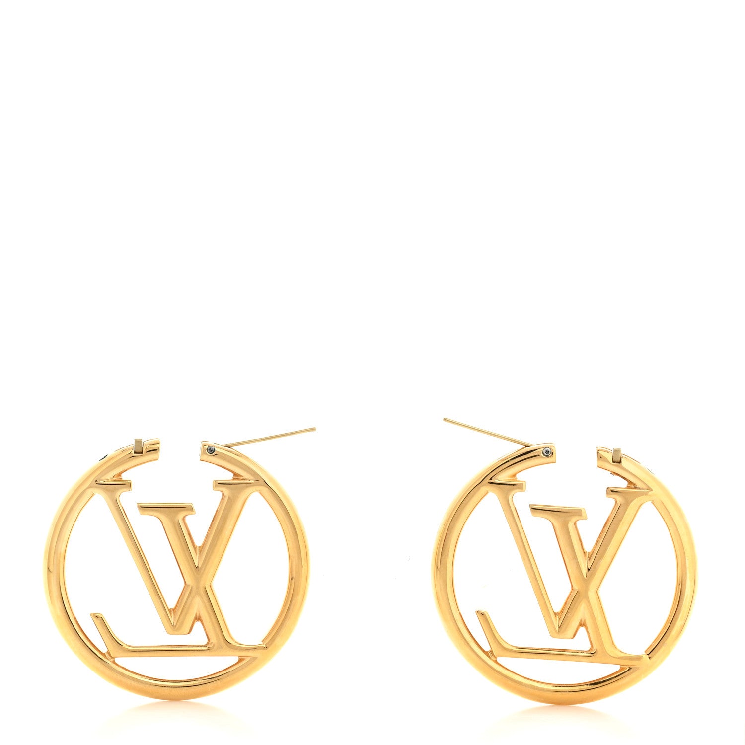 Louis Vuitton Metal Louise Hoop Earrings Gold 3 of 5