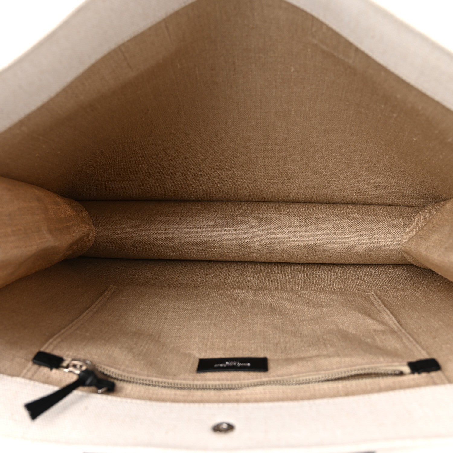 Saint Laurent Linen Calfskin Rive Gauche Tote Optic White 5 of 11