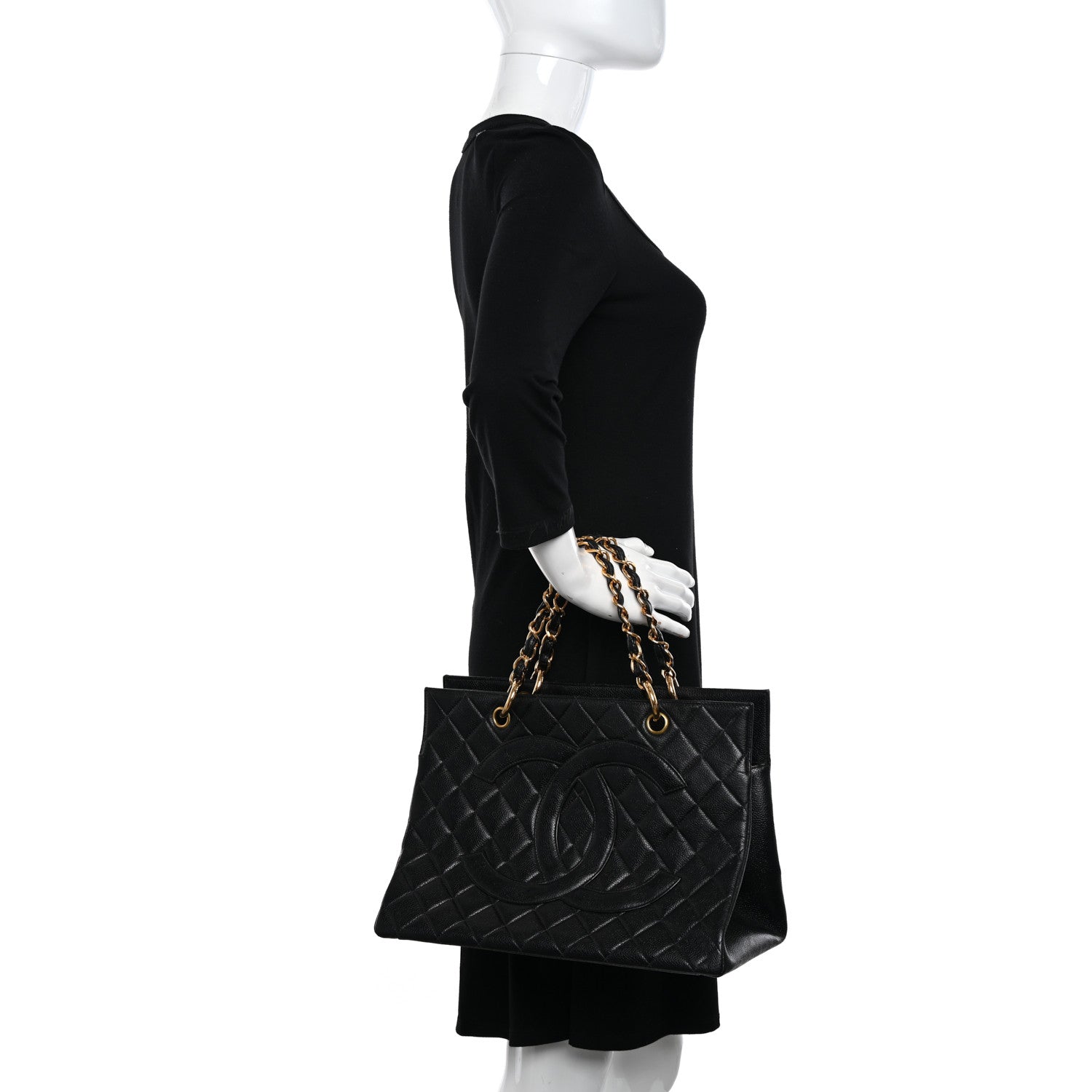 Chanel Caviar Quilted Grand Timeless Tote GTT Black 2 of 10