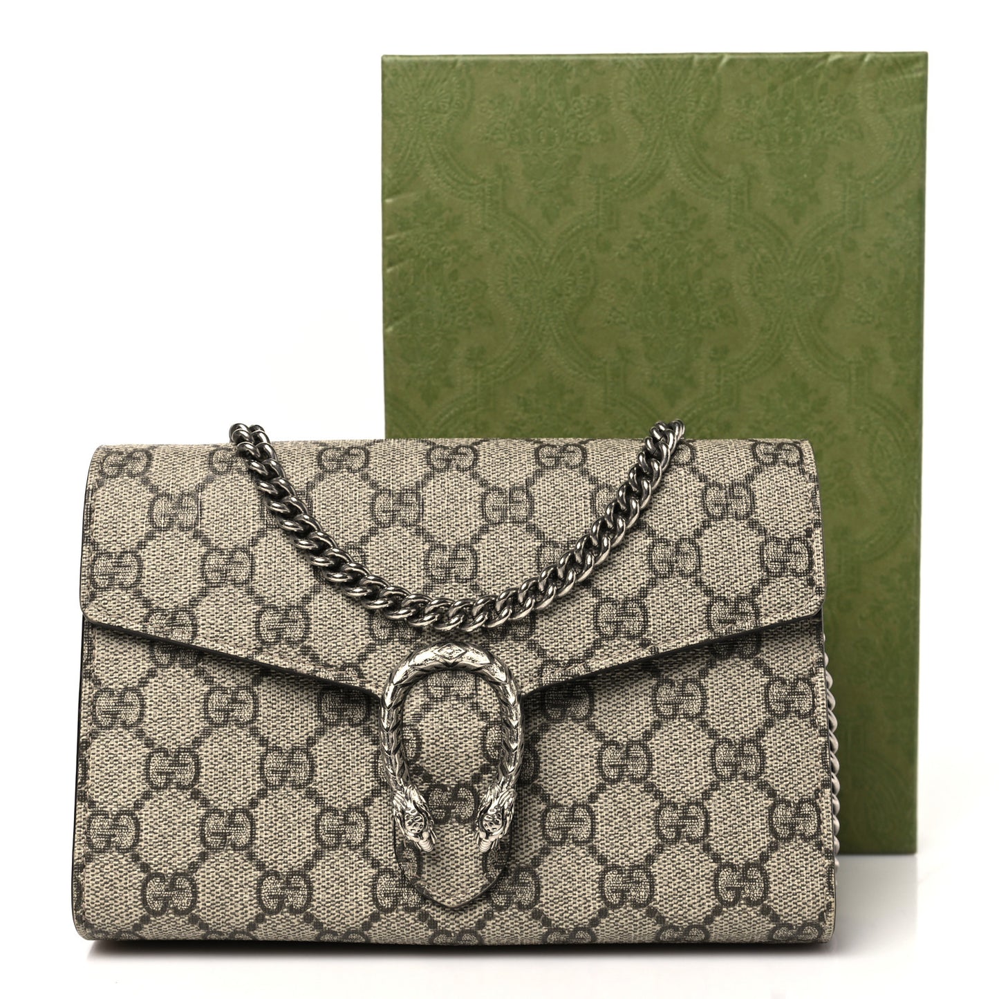 GG Supreme Monogram Mini Dionysus Chain Wallet Beige Taupe
