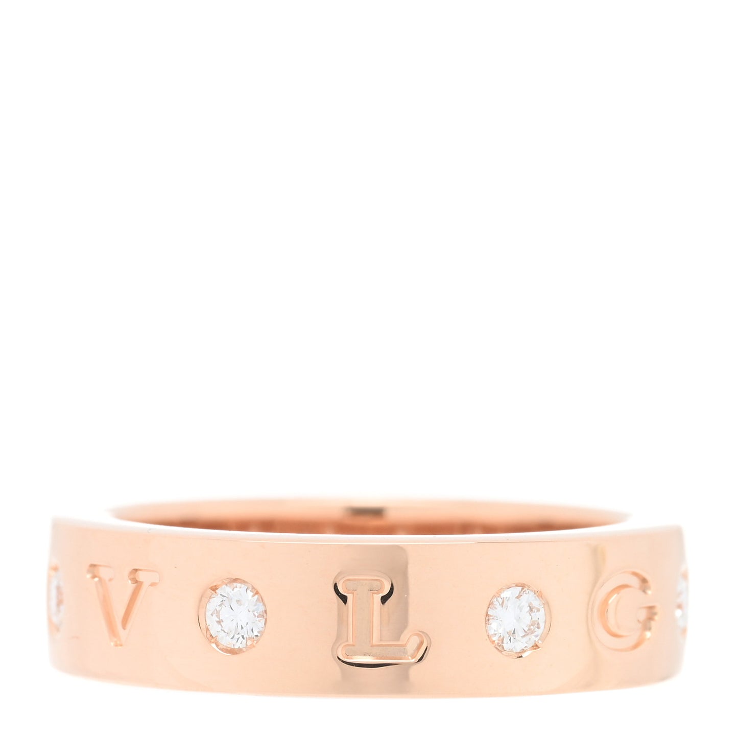18K Rose Gold 7 Diamond B.Zero1 Essential Band Ring 51 5.75