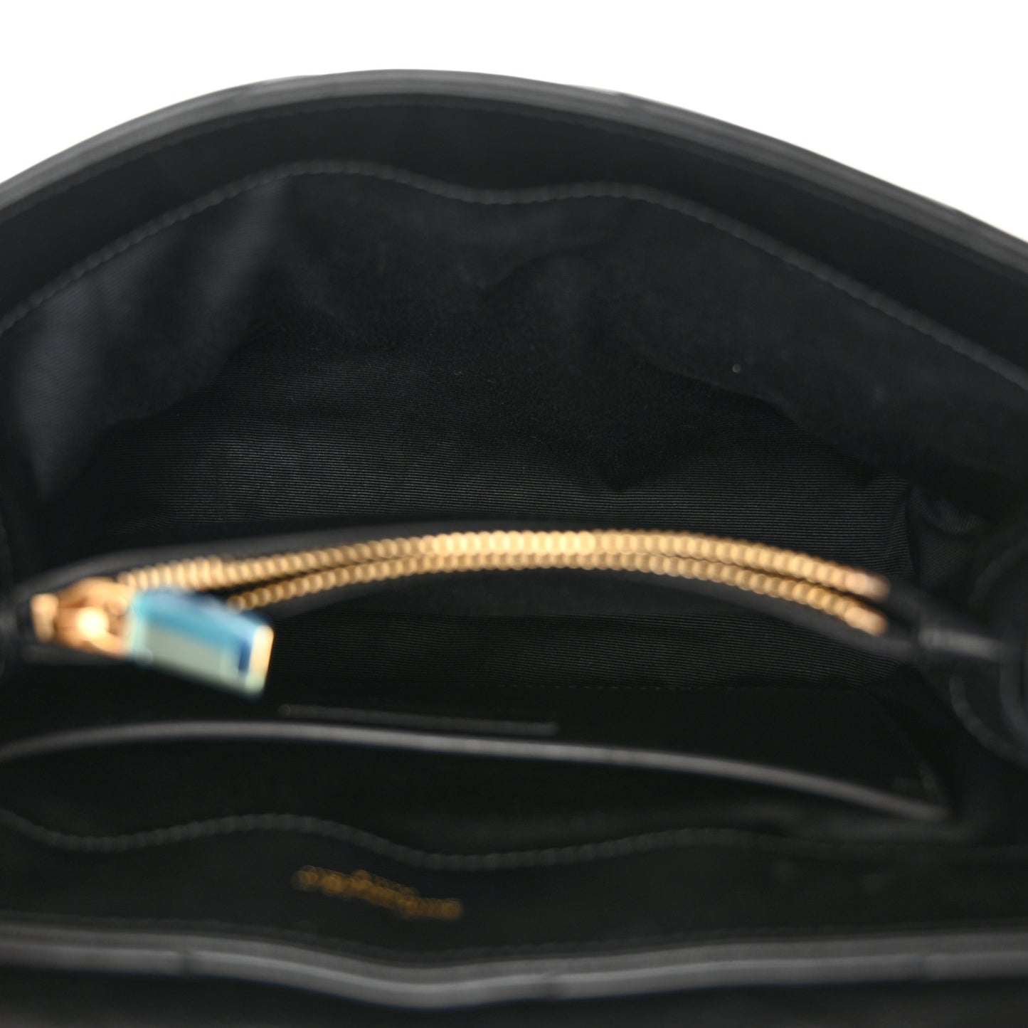 Calfskin Y Quilted Monogram Small Loulou Chain Satchel Black