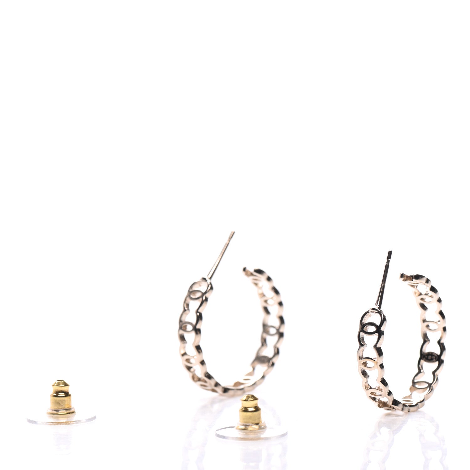 Chanel Metal CC Hoop Earrings Gold 3 of 5