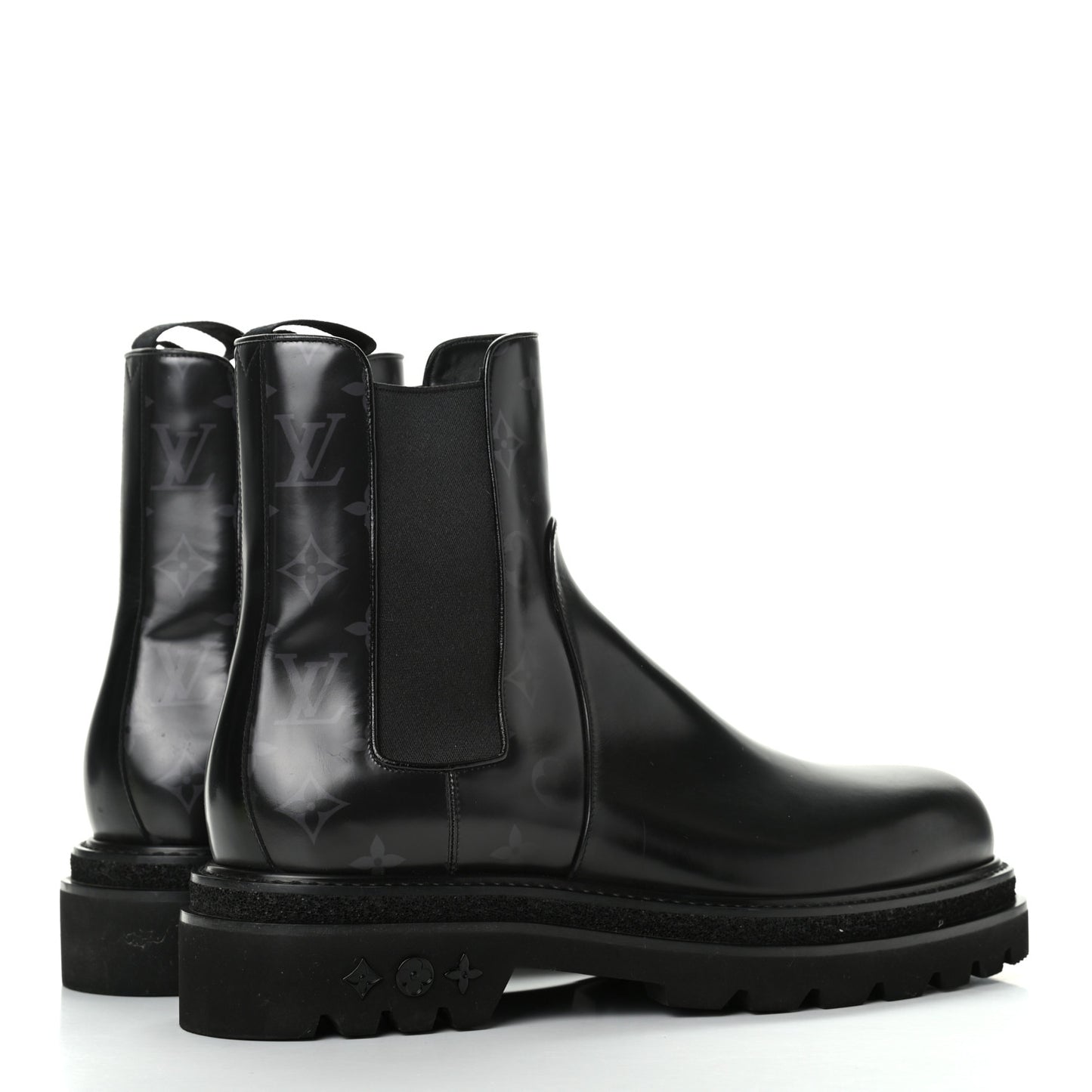 Calfskin Monogram Eclipse Chelsea Boots 9 Black
