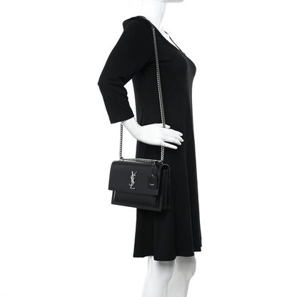 Saint Laurent Calfskin Medium Monogram Sunset Black 2 of 9