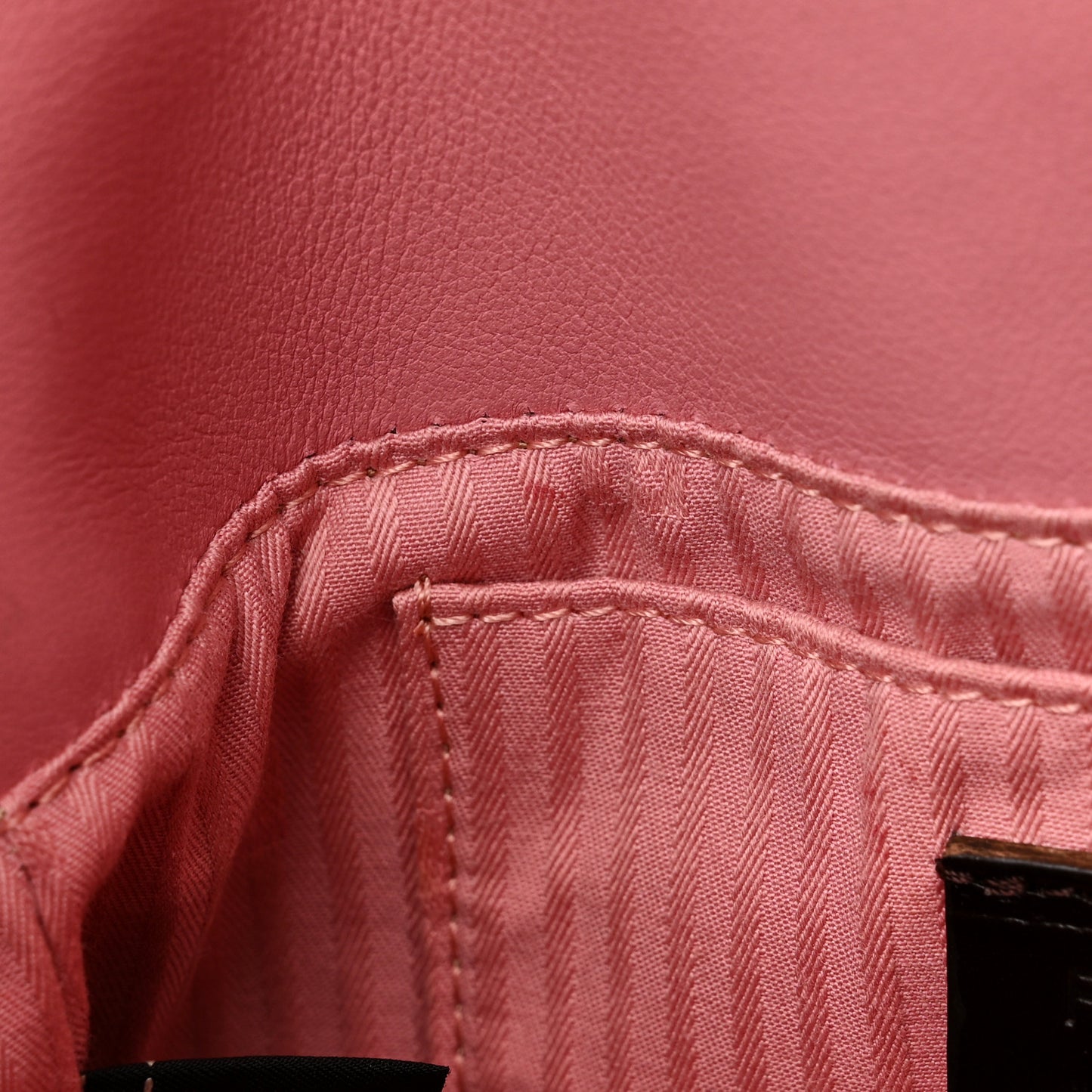 Vitello Flamingo Enamel Fendista Pouchette Crossbody Pink