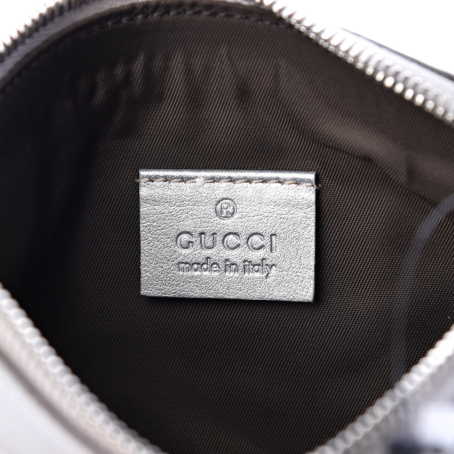 Gucci Metallic Guccissima Small Crossbody Bag Silver 6 of 10