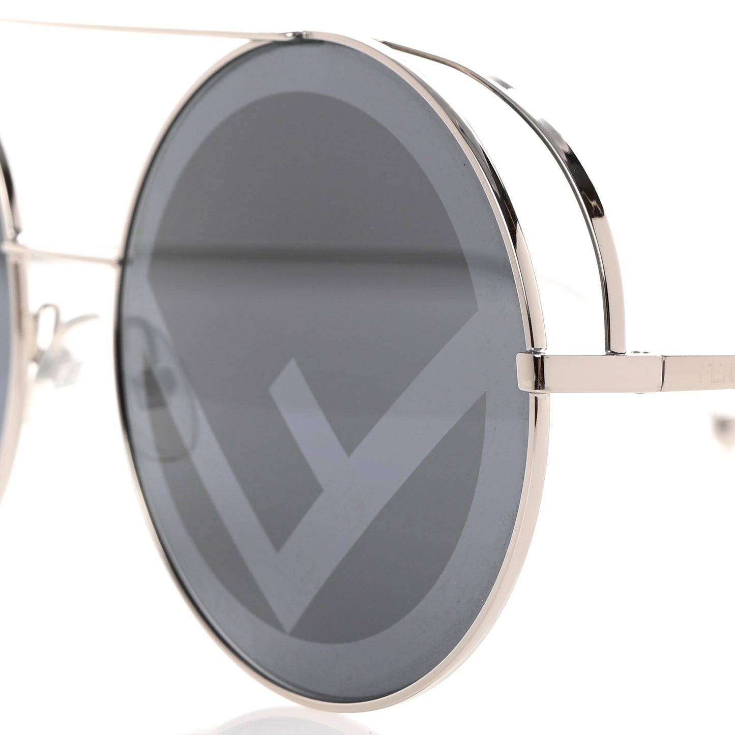 Metal F is Fendi Printed Run Away Round Frame Sunglasses FF 0285/S Black