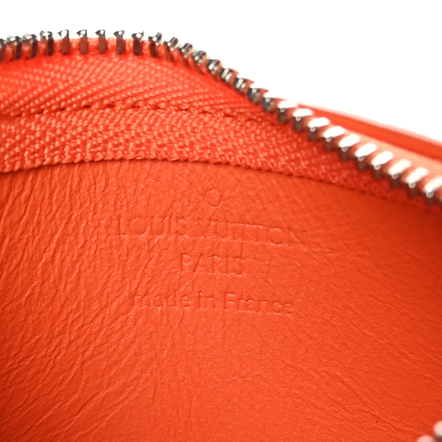 Grained Calfskin Aerogram Key Pouch Orange