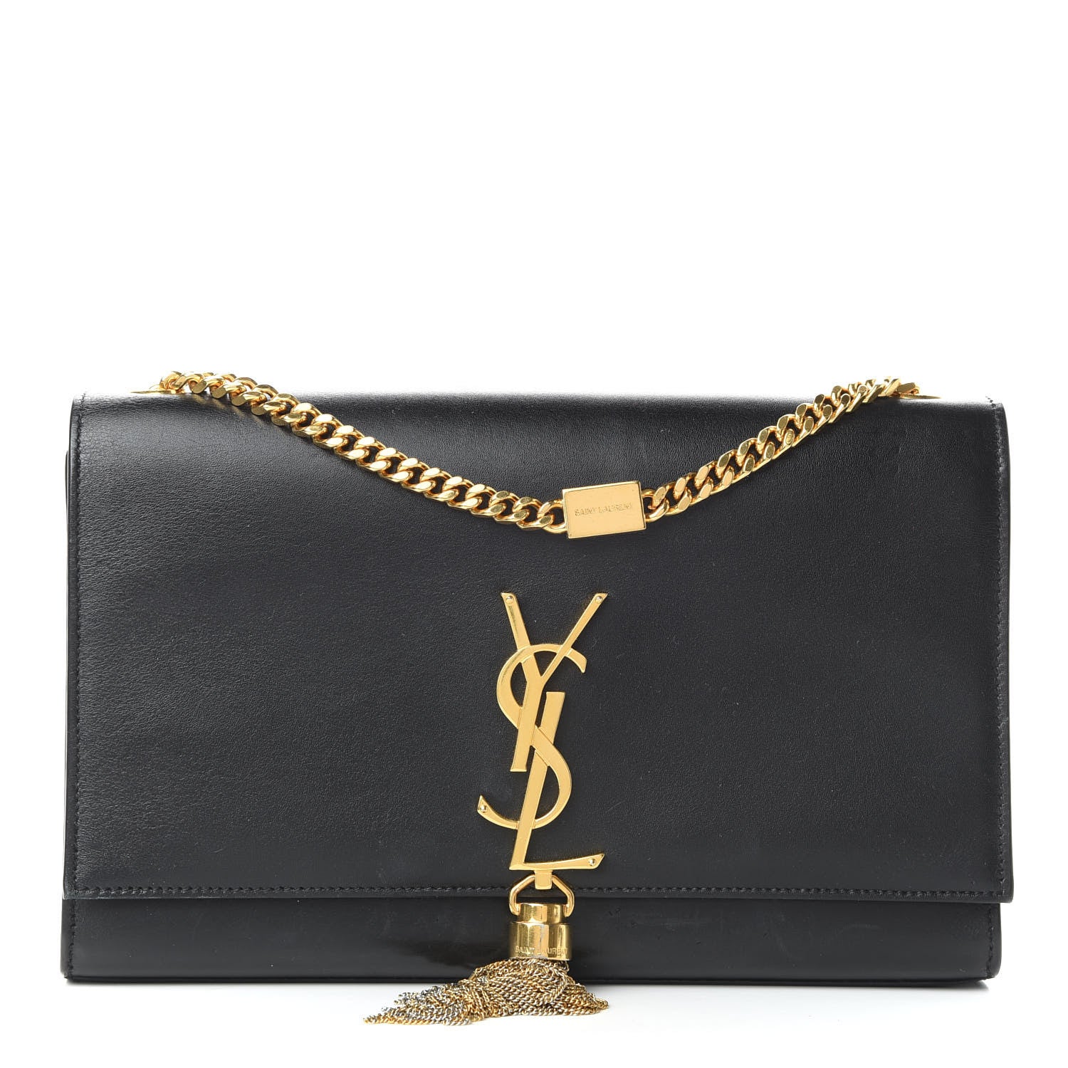 Saint Laurent Smooth Calfskin Medium Classic Monogram Kate Tassel Satchel Black 1 of 10