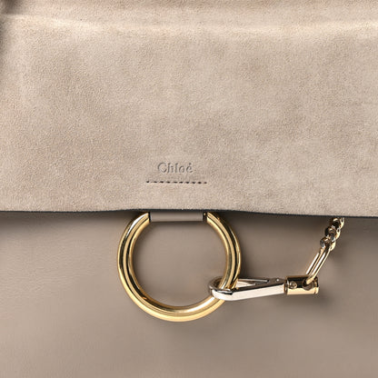 Chloe Calfskin Suede Medium Faye Shoulder Bag Motty Grey 8 of 10