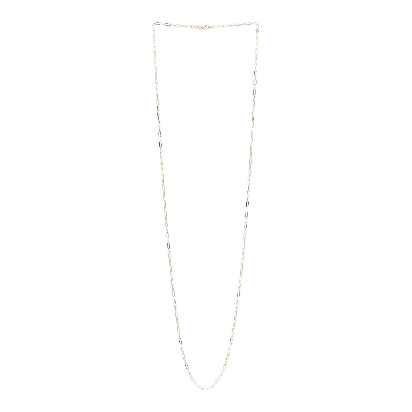 18K Yellow Gold Super Fine Clip Chain Necklace 32"