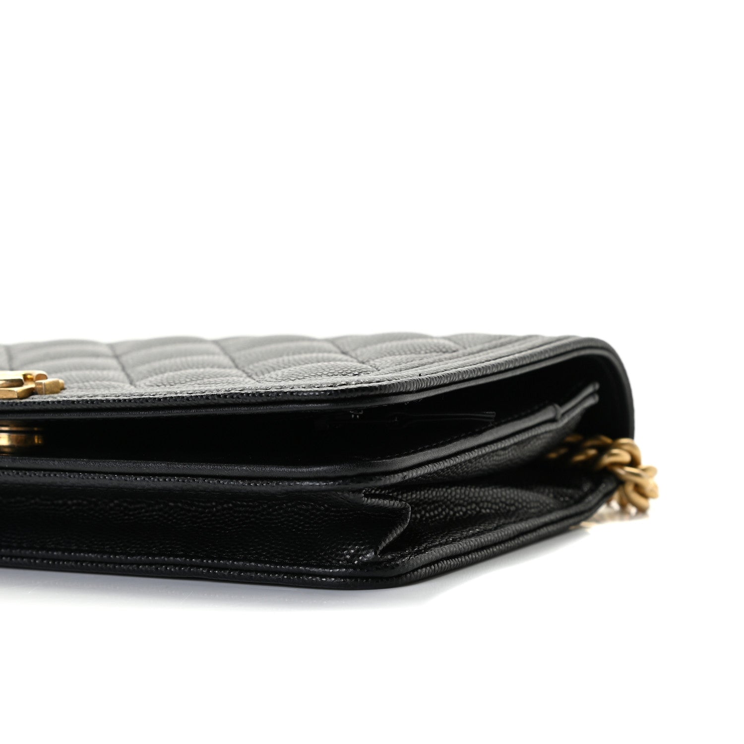 Chanel Caviar Quilted Boy Wallet On Chain WOC Black 12 of 13