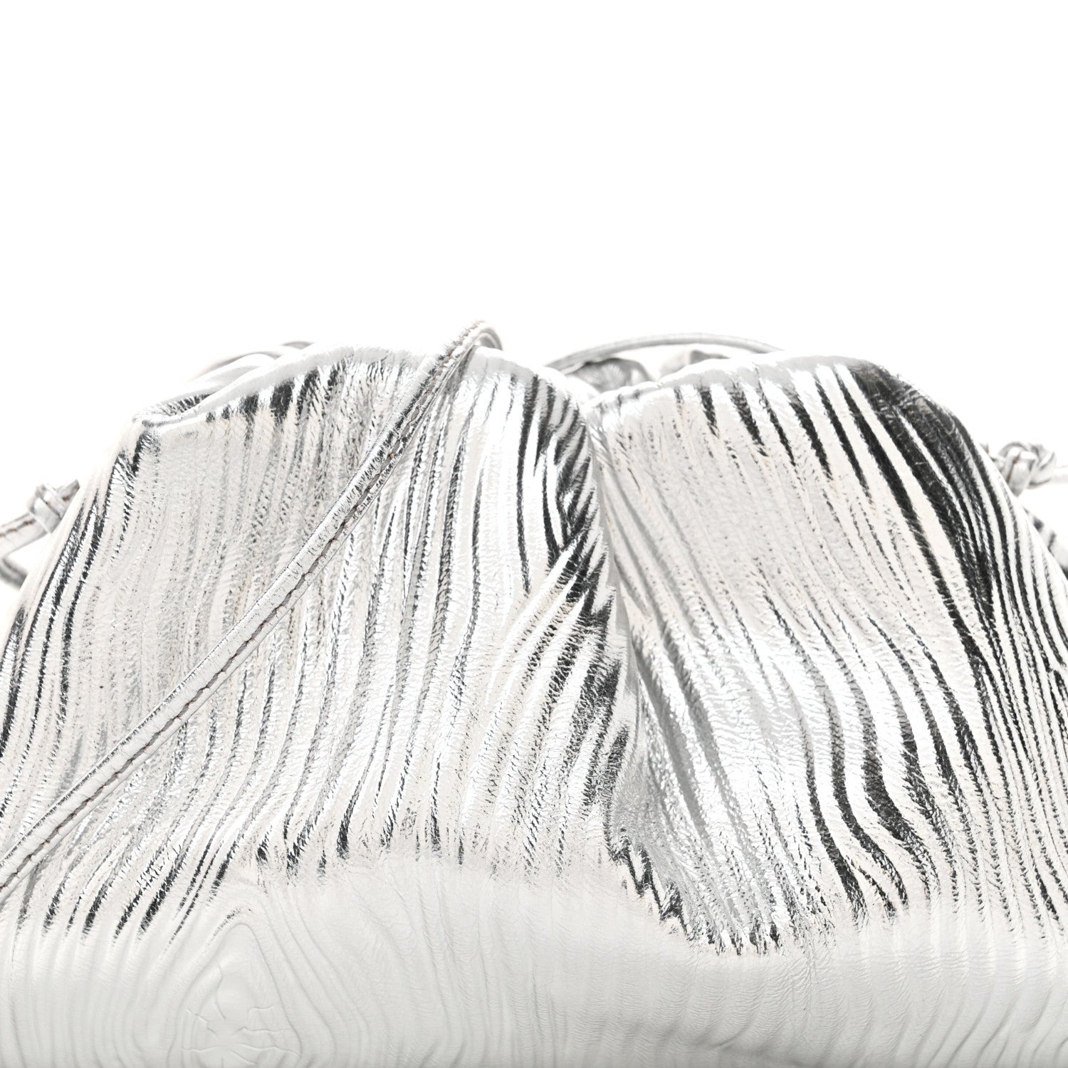 Bottega Veneta Metallic Bark Calfskin The Mini Pouch Silver 8 of 10