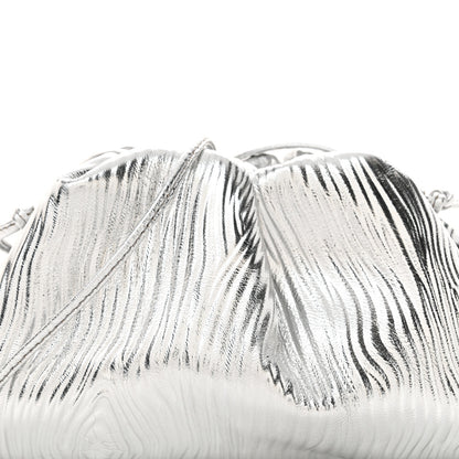 Bottega Veneta Metallic Bark Calfskin The Mini Pouch Silver 8 of 10