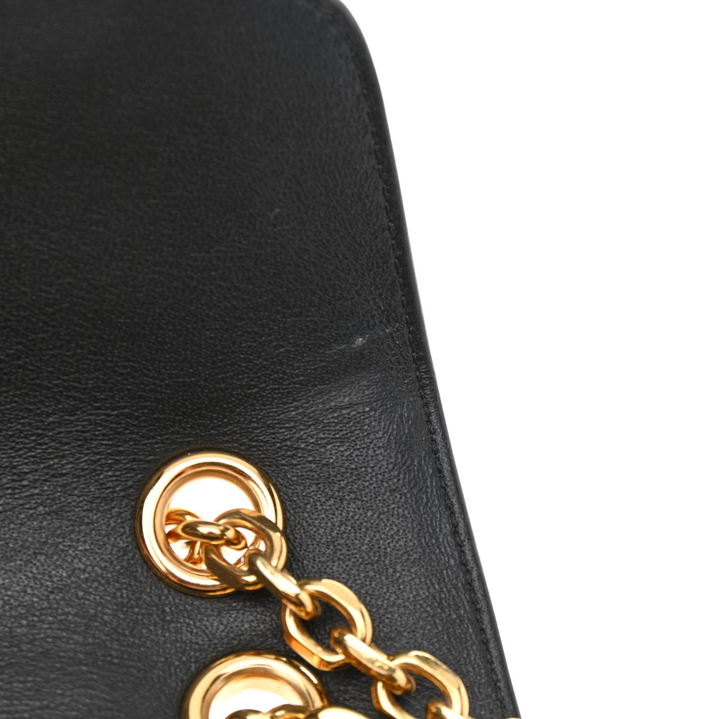 Shiny Calfskin Small C Bag Black