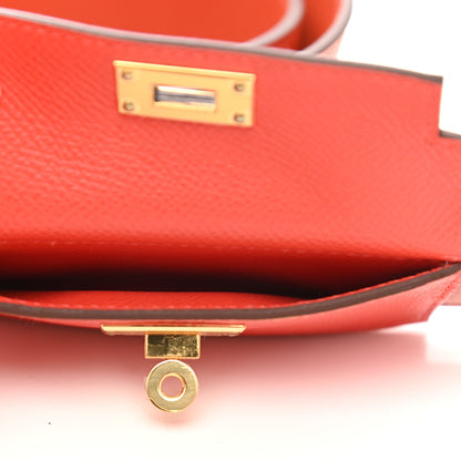 Hermes Swift Epsom Pocket Kelly Shoulder Strap Terre Battue Capucine 3 of 7
