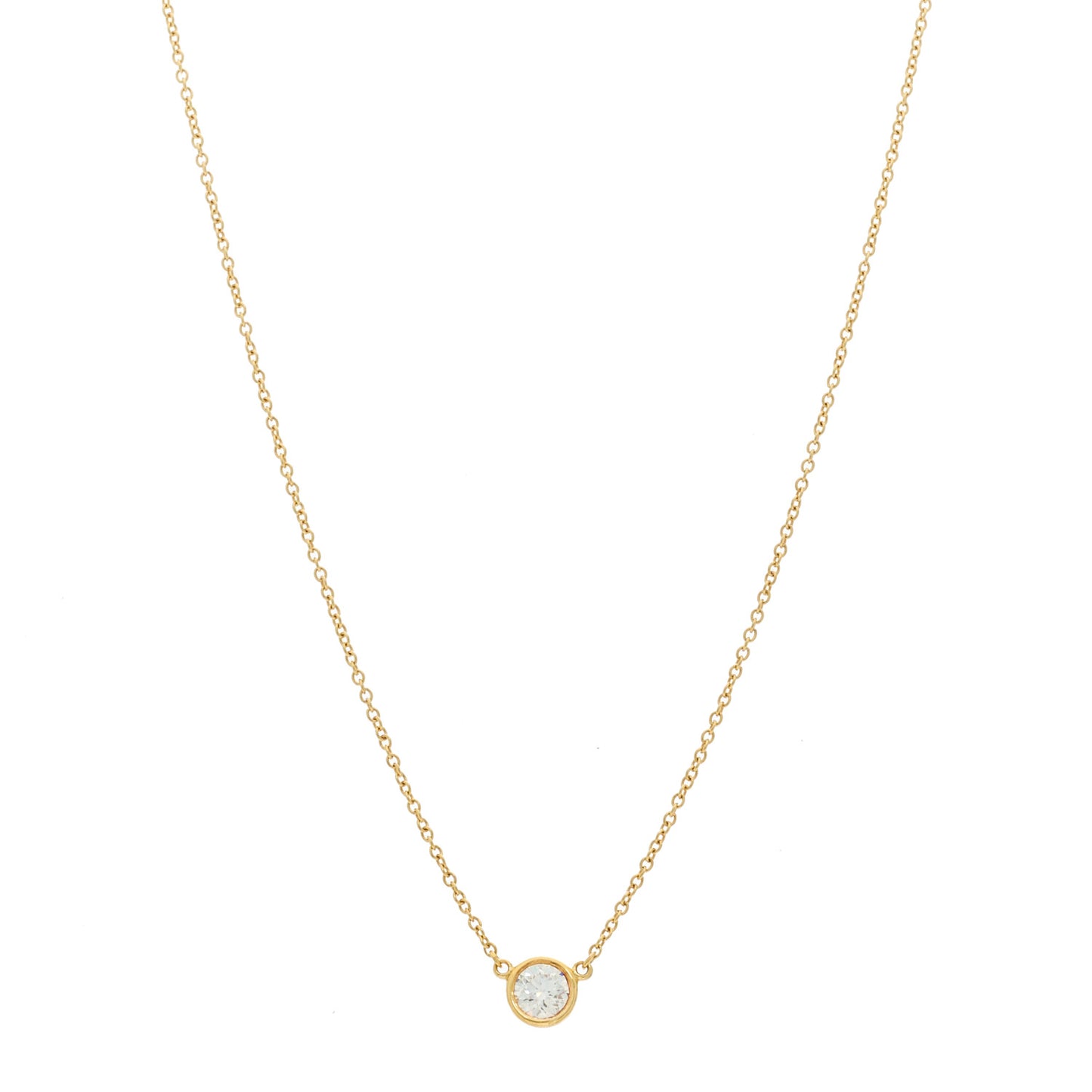18K Yellow Gold Diamond .33ct Elsa Peretti Diamonds by the Yard Pendant Necklace