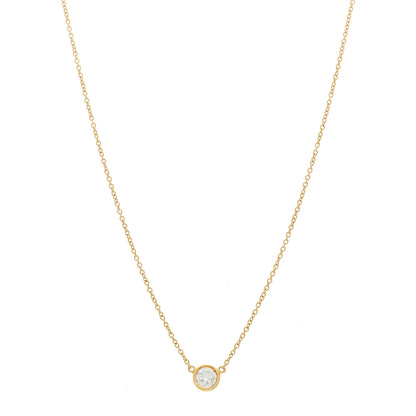 Tiffany 18K Yellow Gold Diamond .33ct Elsa Peretti Diamonds by the Yard Pendant Necklace 1 of 6