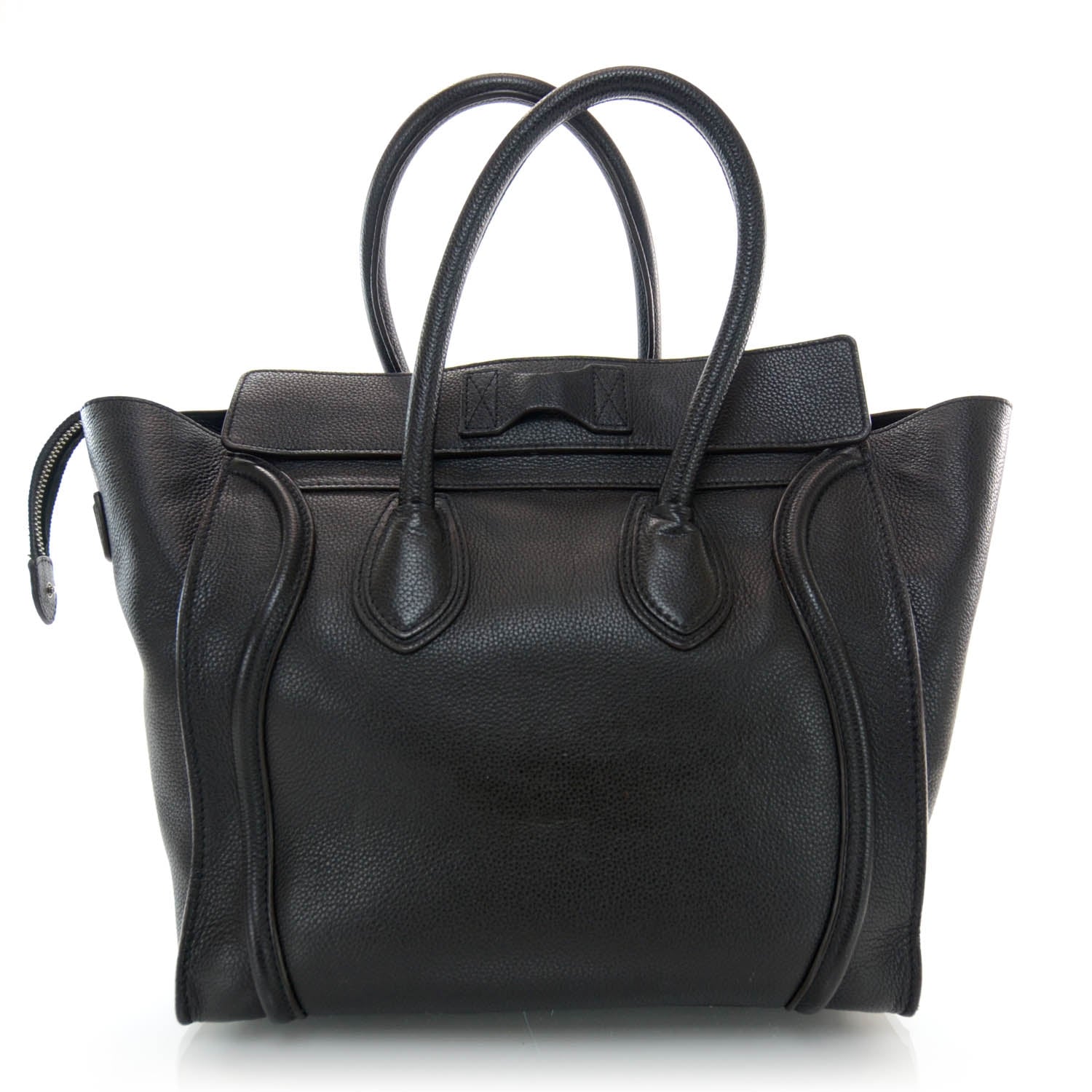 Celine Drummed Calfskin Mini Luggage Black 3 of 8