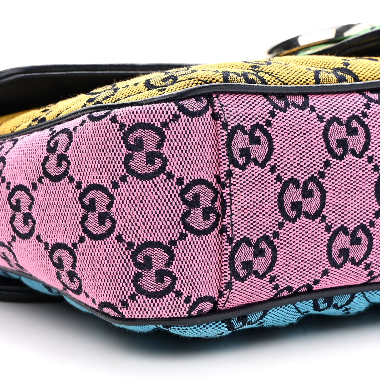 Monogram Multicolor Matelasse Diagonal Small GG Marmont Shoulder Bag Green Blue Yellow Light Blue Pink