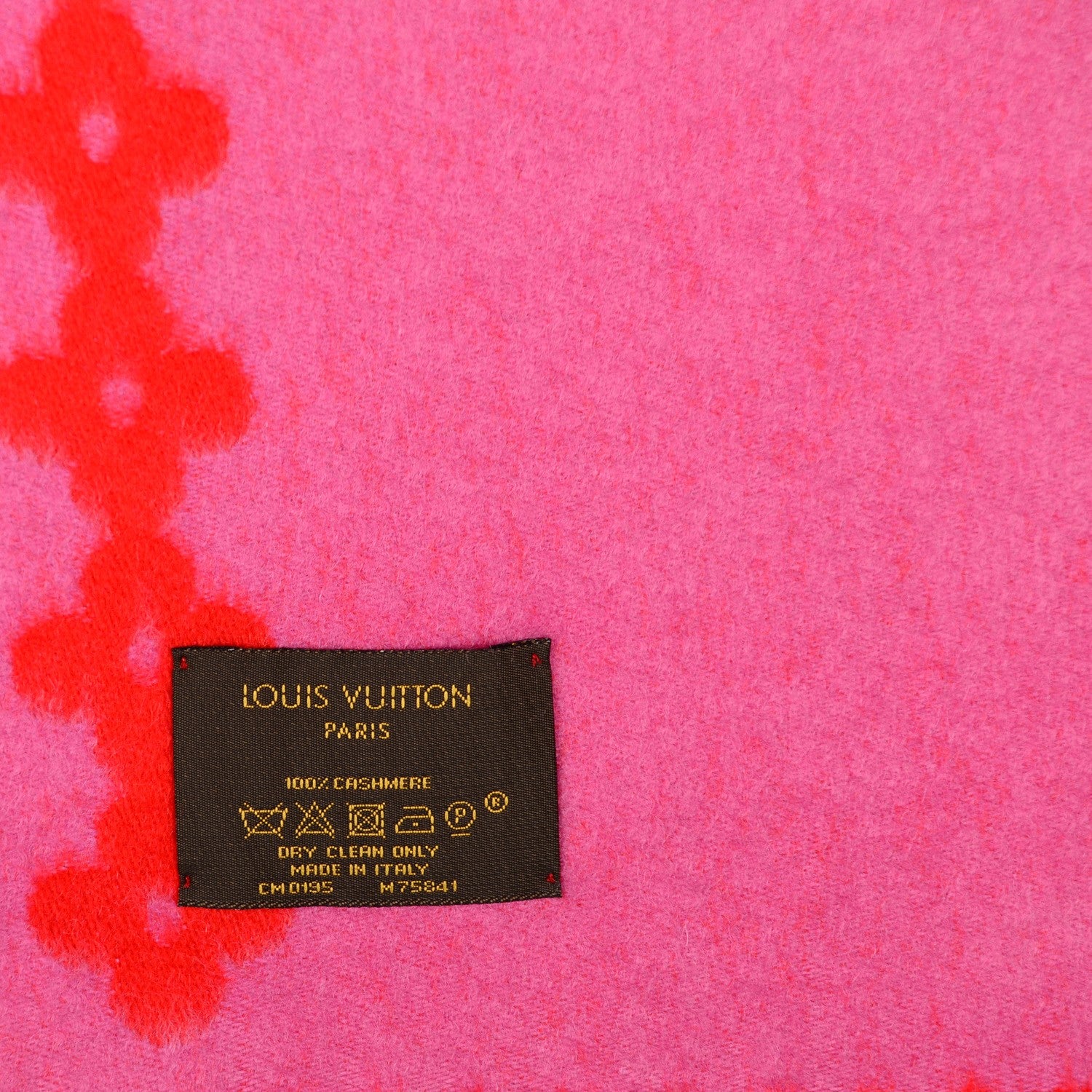Louis Vuitton Cashmere Flowers River Scarf Ruby 4 of 4