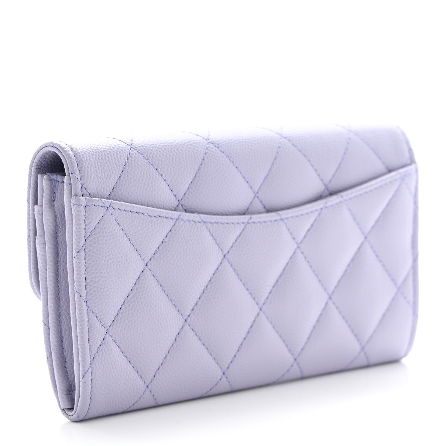 Chanel Caviar Quilted Medium Flap Wallet Light Purple 3 of 10