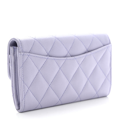 Chanel Caviar Quilted Medium Flap Wallet Light Purple 3 of 10