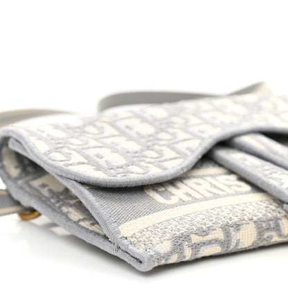 Christian Dior Oblique Slim Saddle Pouch Grey 9 of 10