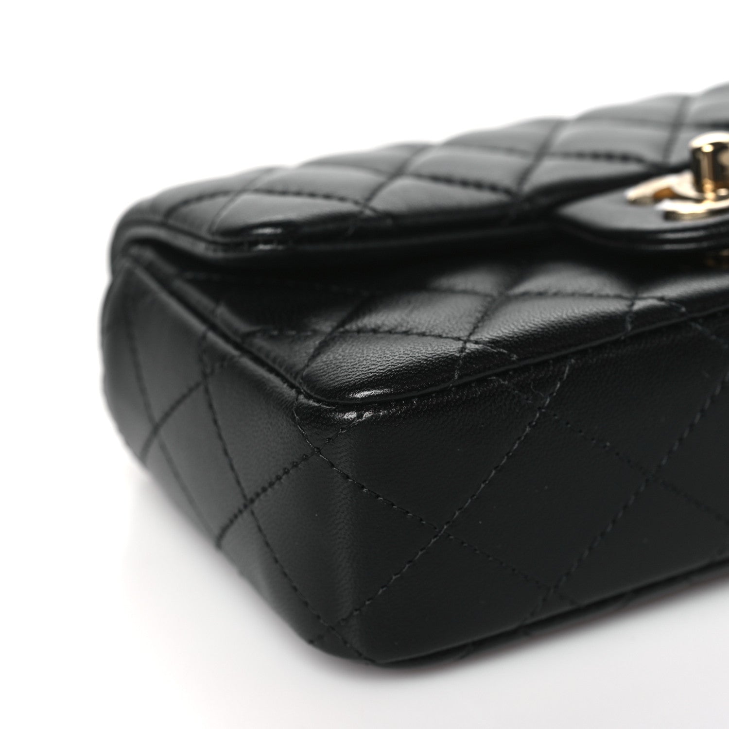 Chanel Lambskin Quilted Mini Rectangular Flap Black 9 of 11