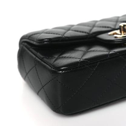 Chanel Lambskin Quilted Mini Rectangular Flap Black 9 of 11