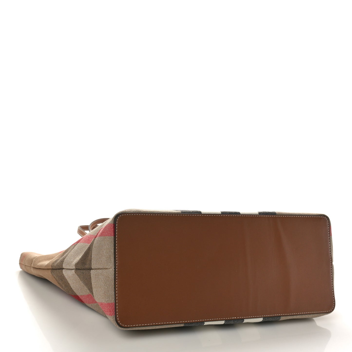 Giant Check Canvas Medium London Tote Taupe Brown