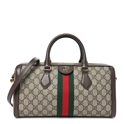 Gucci GG Supreme Monogram Web Medium Ophidia Boston Brown 1 of 10