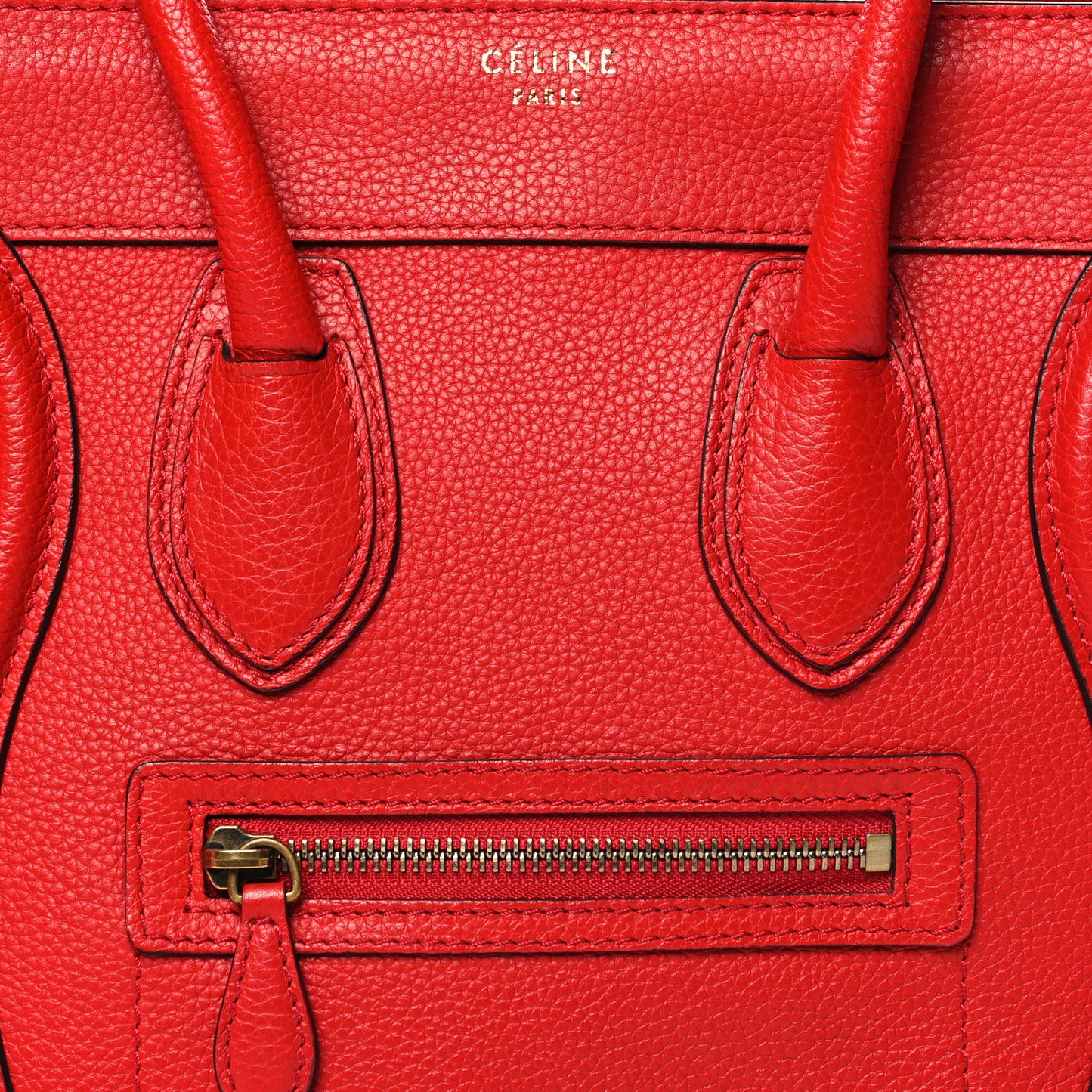 Drummed Calfskin Micro Luggage Red