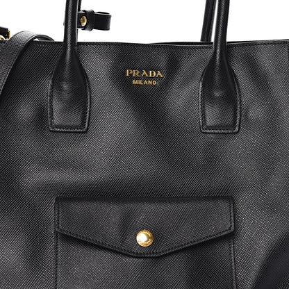 Prada Saffiano Cuir Front Pocket Tote Black 20 of 20