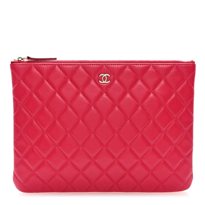 Chanel Lambskin Quilted Medium Cosmetic Case Fuchsia 1 of 8