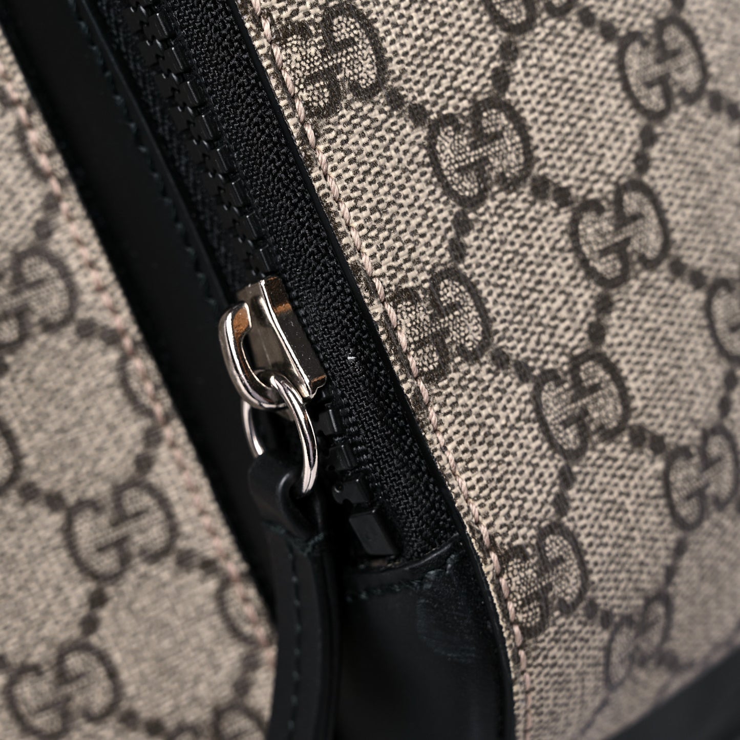 GG Supreme Monogram Medium Backpack Black