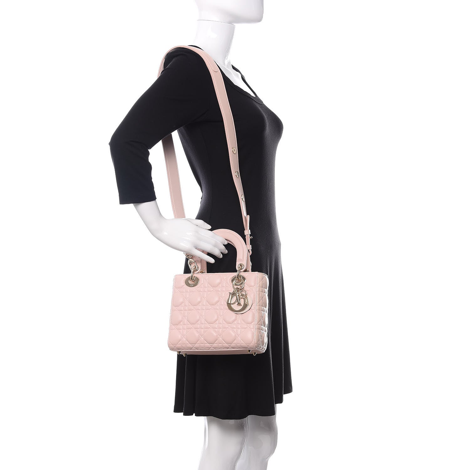 Christian Dior Lambskin Cannage Small Lucky Badges My Lady Dior Pink 2 of 10
