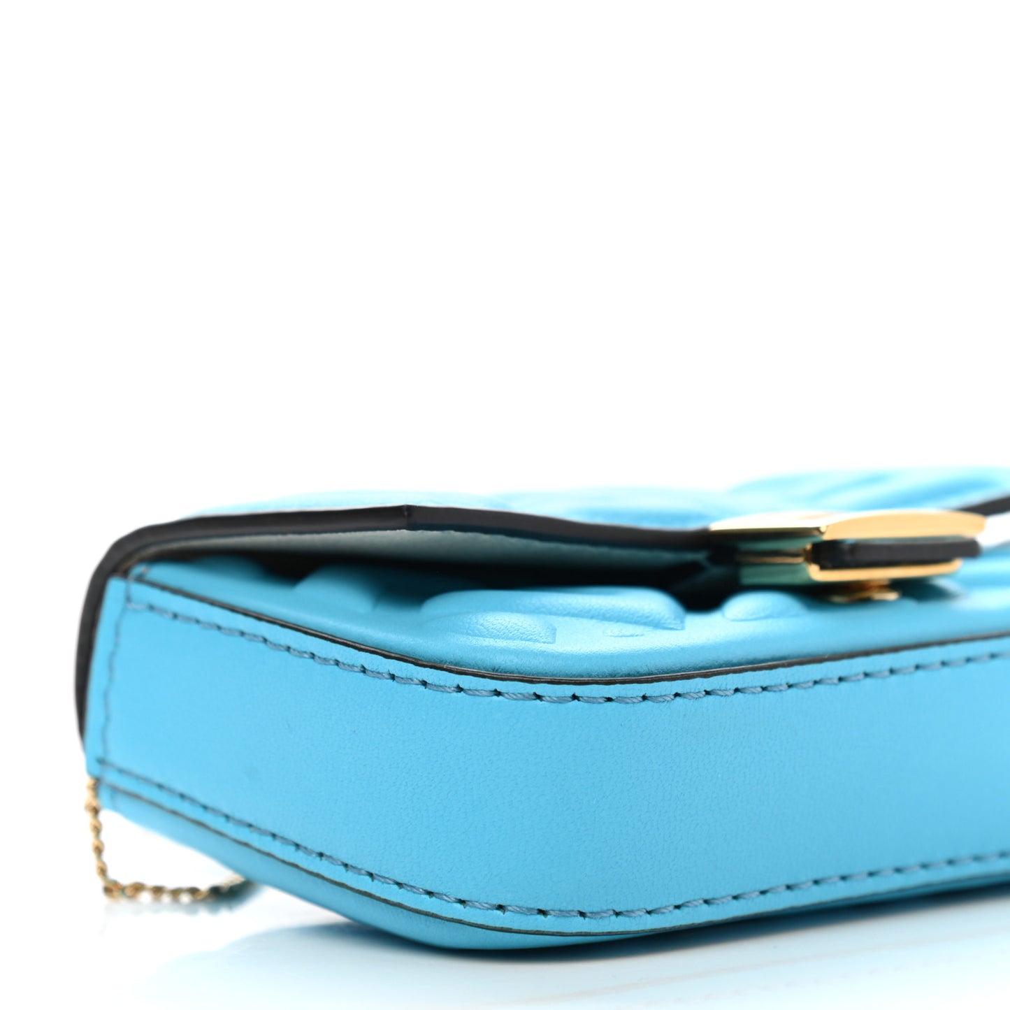 Nappa Matisse FF Embossed Nano Baguette Charm Pool
