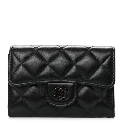 Chanel Lambskin Quilted Flap Card Holder Wallet So Black 1 of 9